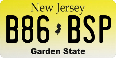 NJ license plate B86BSP