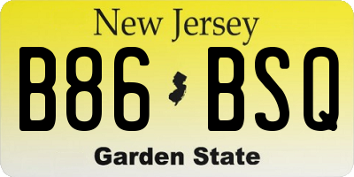 NJ license plate B86BSQ