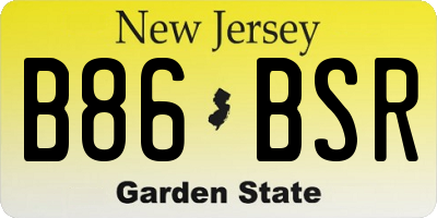 NJ license plate B86BSR