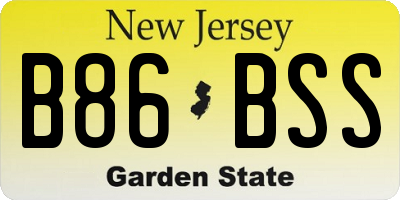 NJ license plate B86BSS