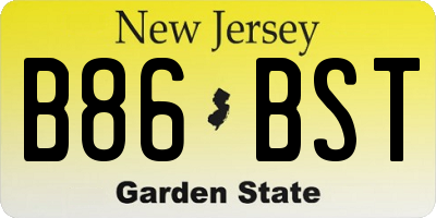 NJ license plate B86BST