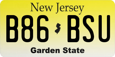 NJ license plate B86BSU