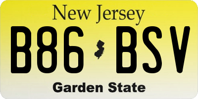 NJ license plate B86BSV
