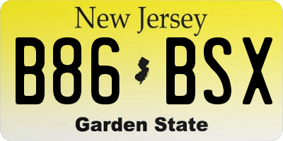 NJ license plate B86BSX