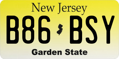 NJ license plate B86BSY