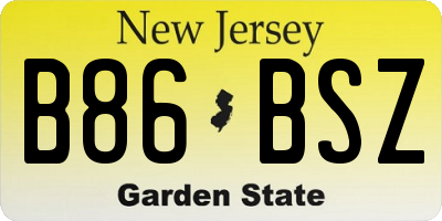 NJ license plate B86BSZ