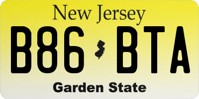 NJ license plate B86BTA