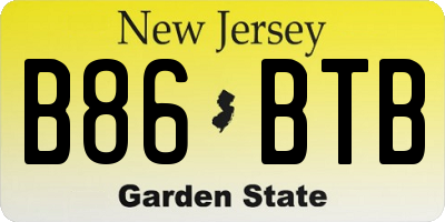 NJ license plate B86BTB