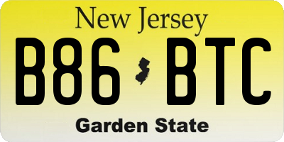 NJ license plate B86BTC