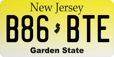 NJ license plate B86BTE