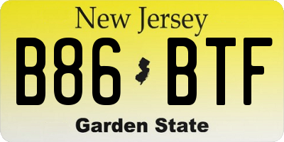 NJ license plate B86BTF