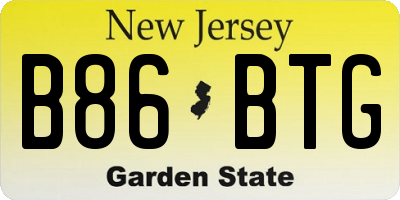NJ license plate B86BTG