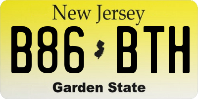 NJ license plate B86BTH