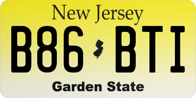 NJ license plate B86BTI