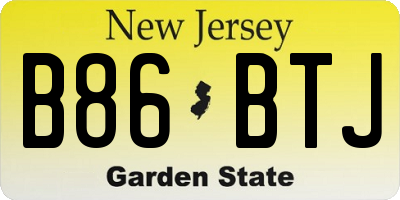 NJ license plate B86BTJ