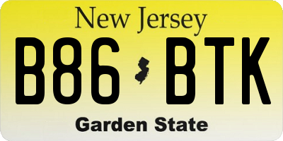 NJ license plate B86BTK