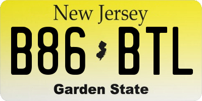 NJ license plate B86BTL