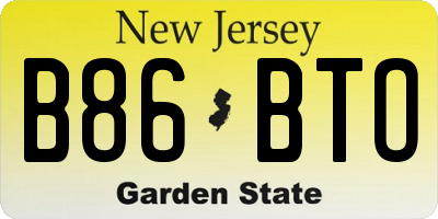 NJ license plate B86BTO
