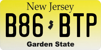 NJ license plate B86BTP