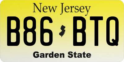 NJ license plate B86BTQ