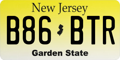 NJ license plate B86BTR