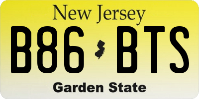NJ license plate B86BTS