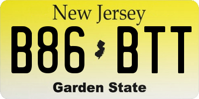 NJ license plate B86BTT