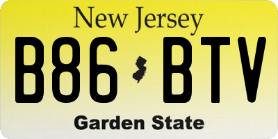 NJ license plate B86BTV