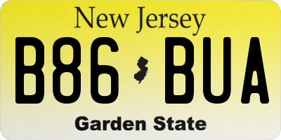 NJ license plate B86BUA