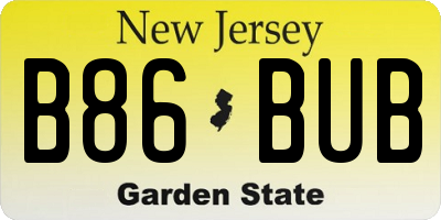 NJ license plate B86BUB