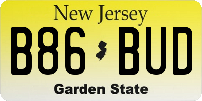 NJ license plate B86BUD
