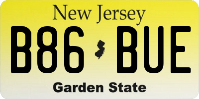 NJ license plate B86BUE