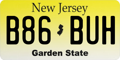 NJ license plate B86BUH