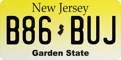 NJ license plate B86BUJ