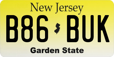 NJ license plate B86BUK