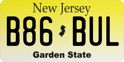 NJ license plate B86BUL