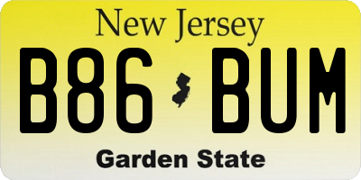 NJ license plate B86BUM