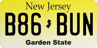 NJ license plate B86BUN
