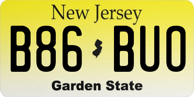 NJ license plate B86BUO