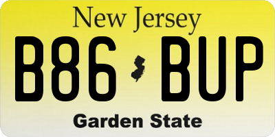 NJ license plate B86BUP