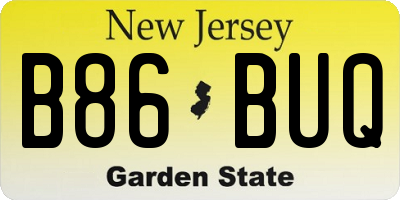 NJ license plate B86BUQ