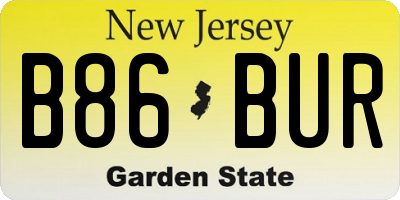 NJ license plate B86BUR
