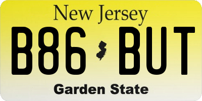 NJ license plate B86BUT