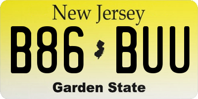 NJ license plate B86BUU