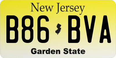 NJ license plate B86BVA