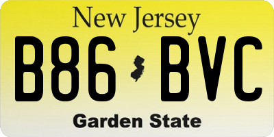 NJ license plate B86BVC