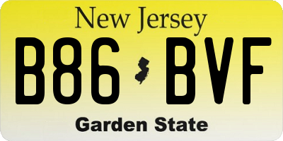 NJ license plate B86BVF