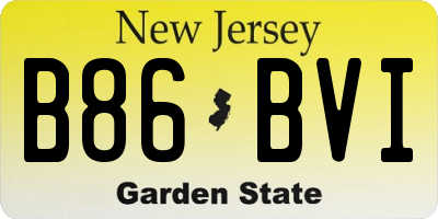 NJ license plate B86BVI