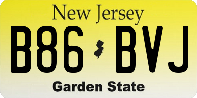 NJ license plate B86BVJ