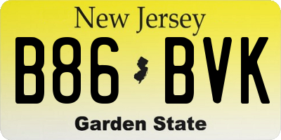 NJ license plate B86BVK